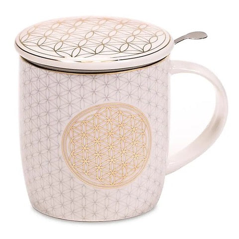 Tasse à thé infuseur Fleur de Vie