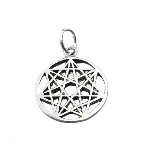 Pendentif Argent Etoile des Sept Archanges en Argent massif